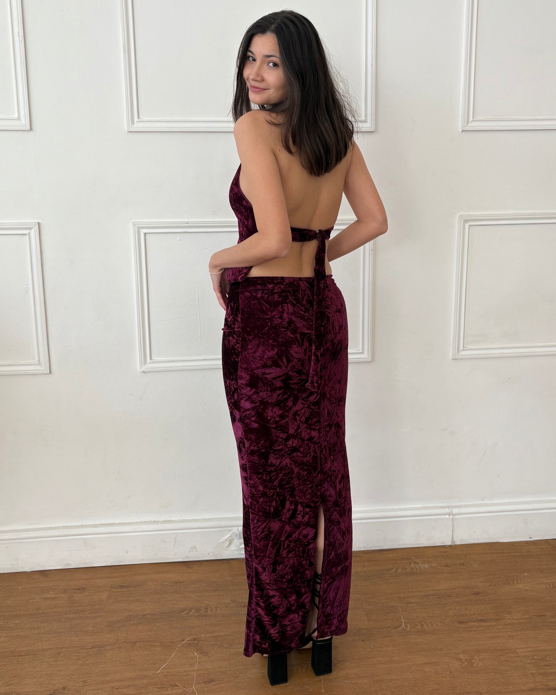 Valentina Cowl Neck Top - Plum