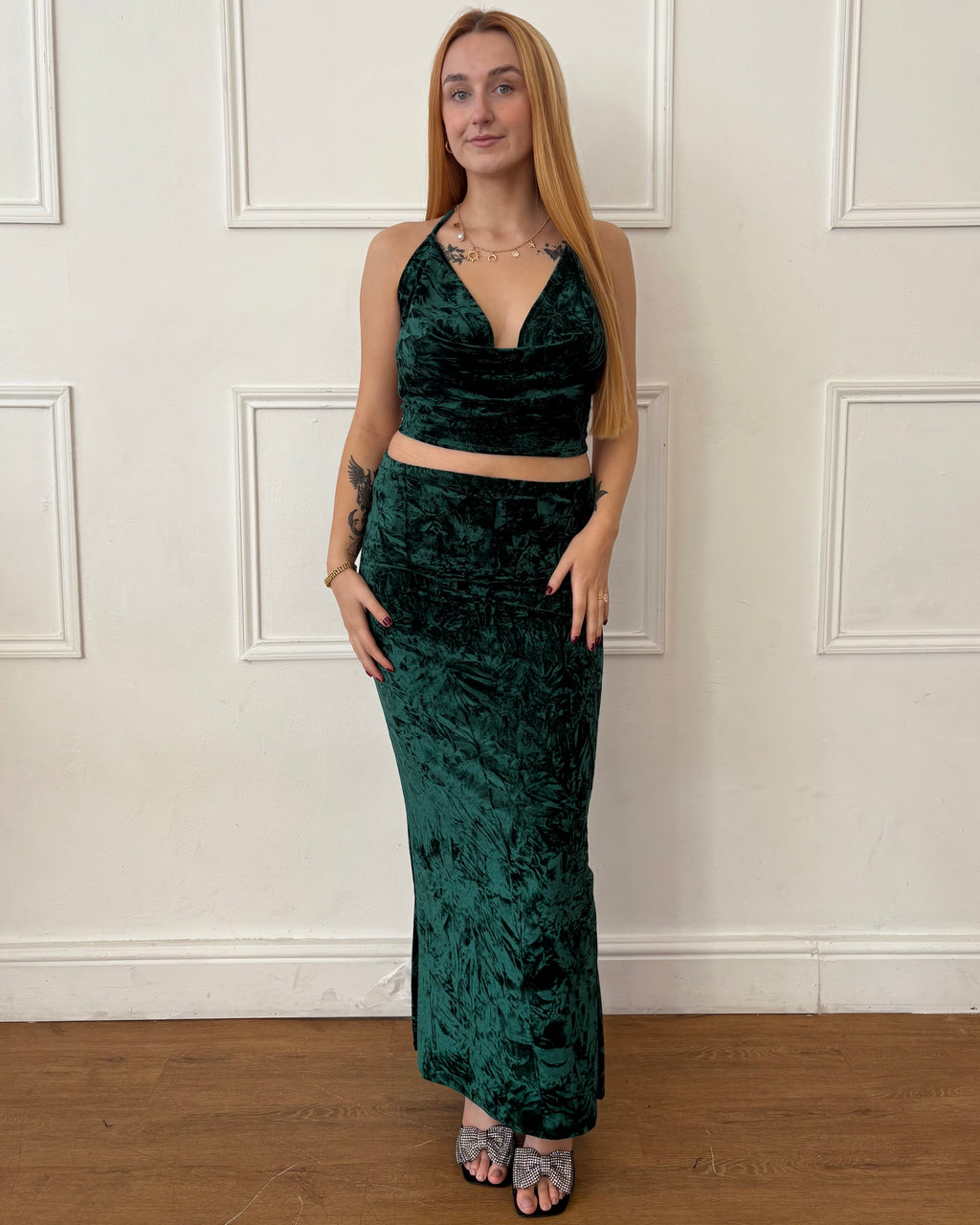Valentina Plunge Top - Emerald