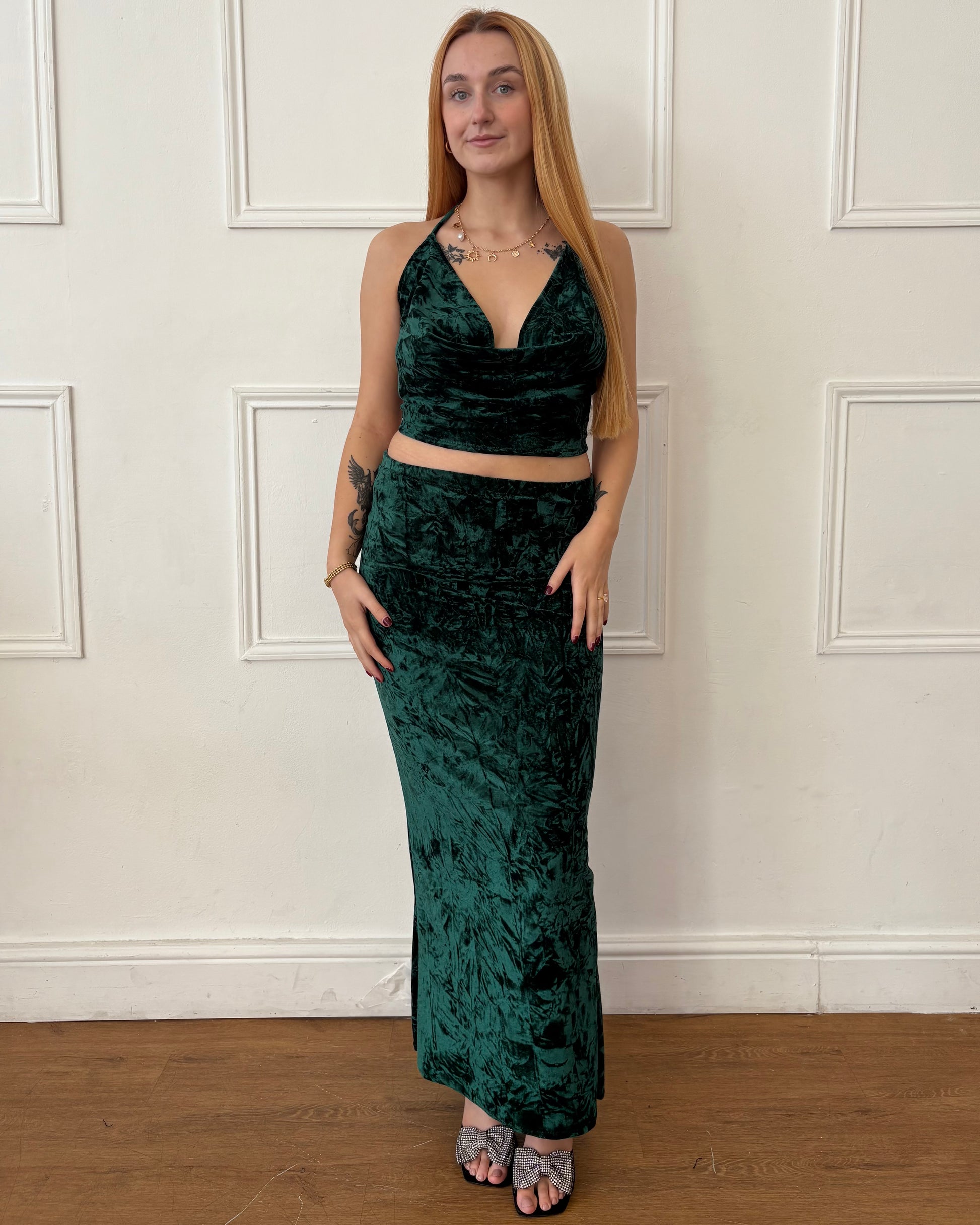 Valentina Plunge Top - Emerald
