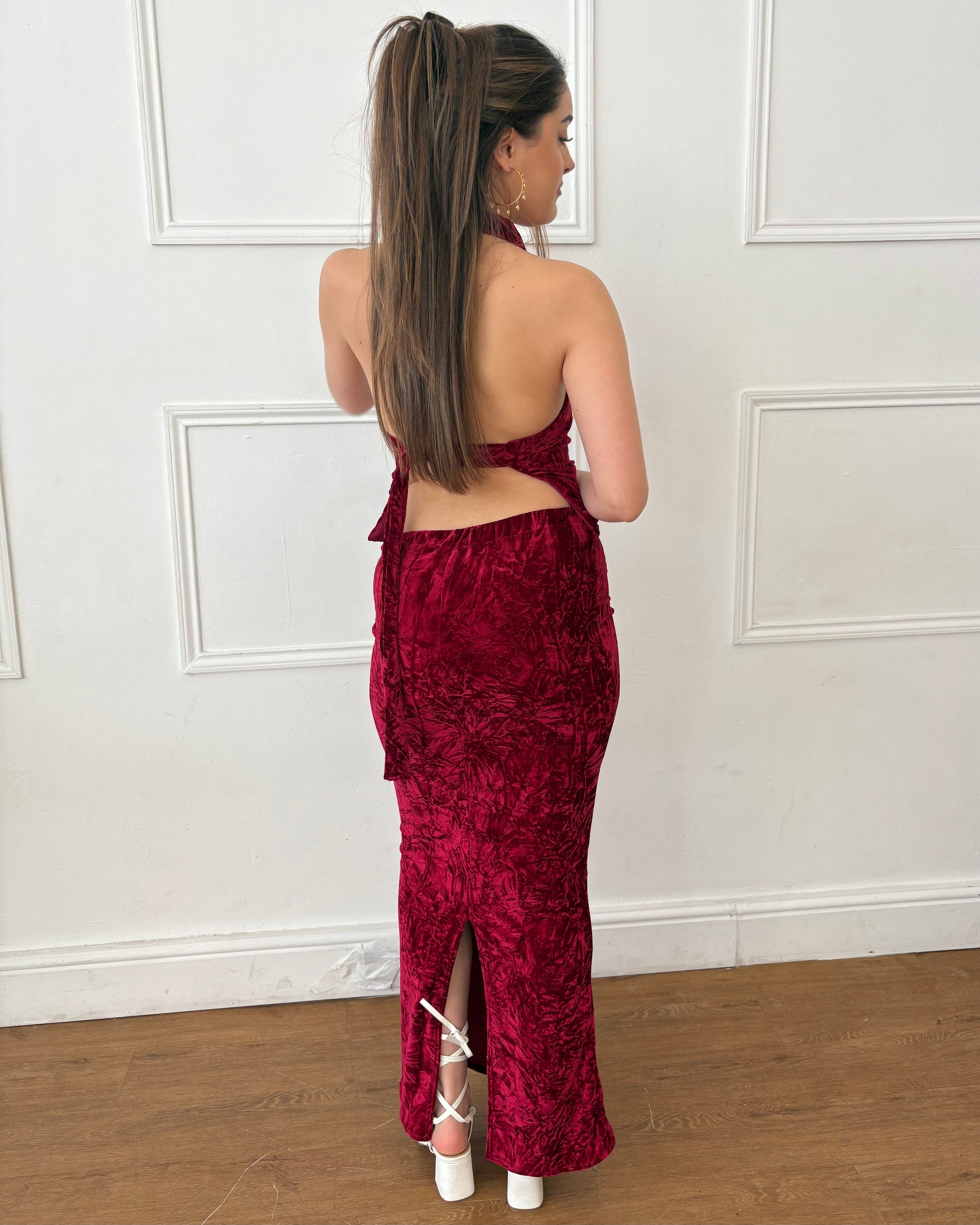 Valentina Cowl Neck Top - Red