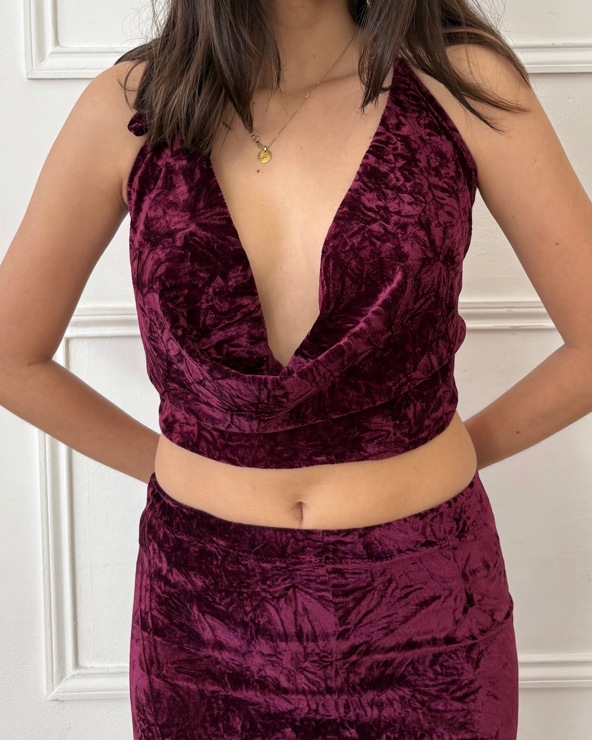 Valentina Plunge Top - Plum