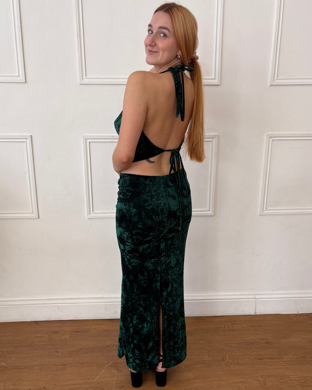 Valentina Plunge Top - Emerald