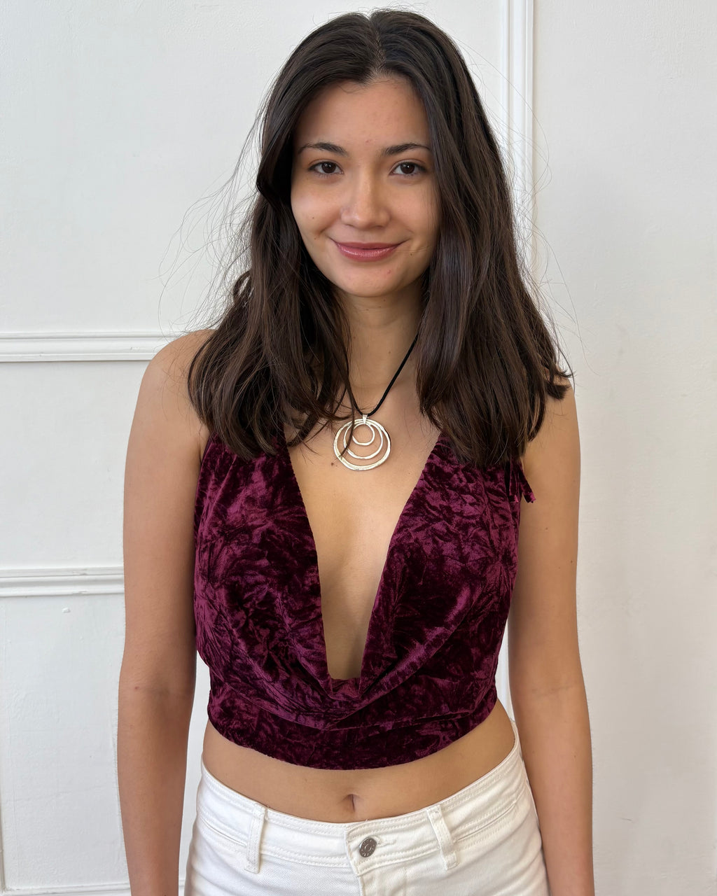 Valentina Plunge Top - Plum