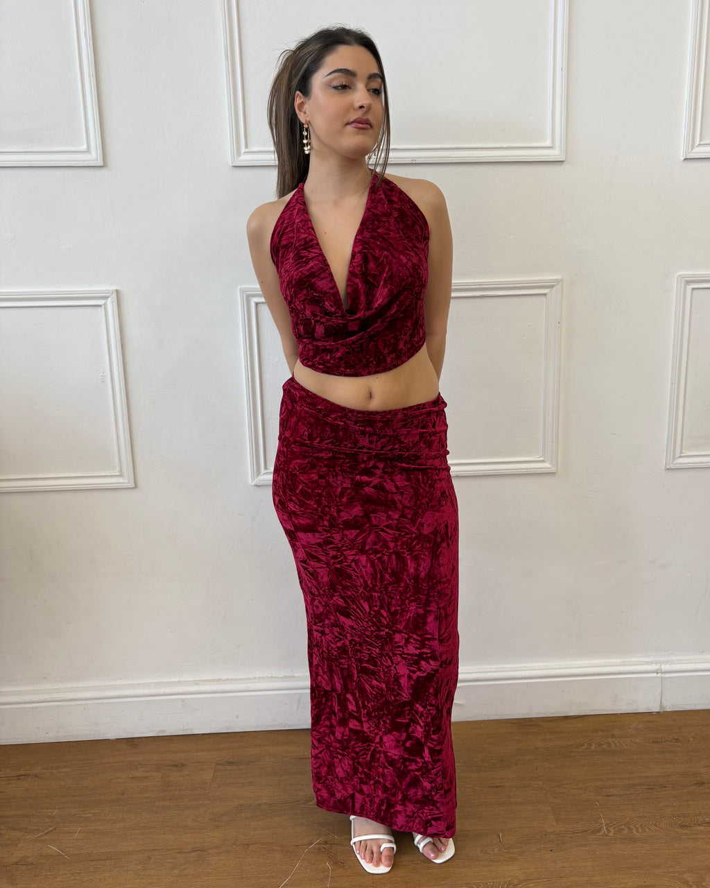 Valentina Plunge Top - Red