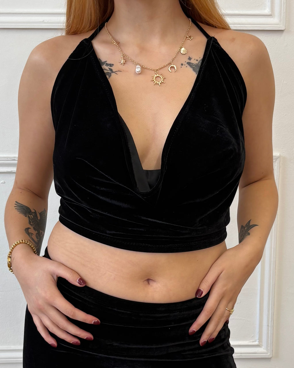 Valentina Plunge Top - Black