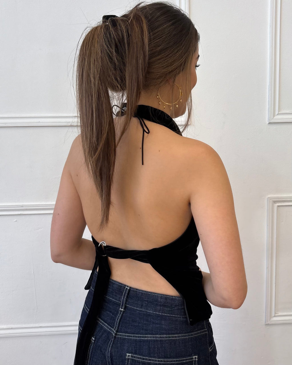 Valentina Cowl Neck Top - Black