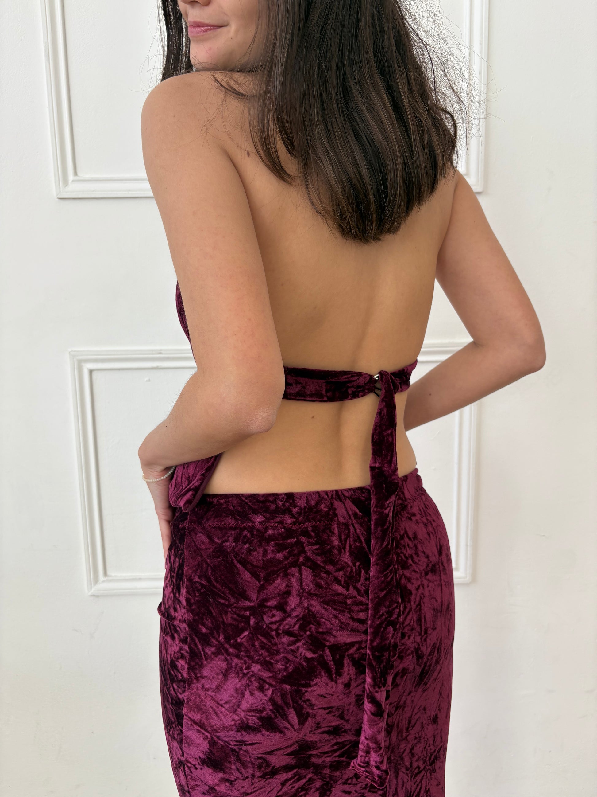 Valentina Cowl Neck Top - Plum