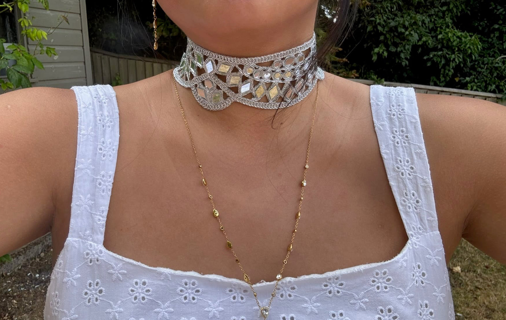 Dahlia Choker - Silver